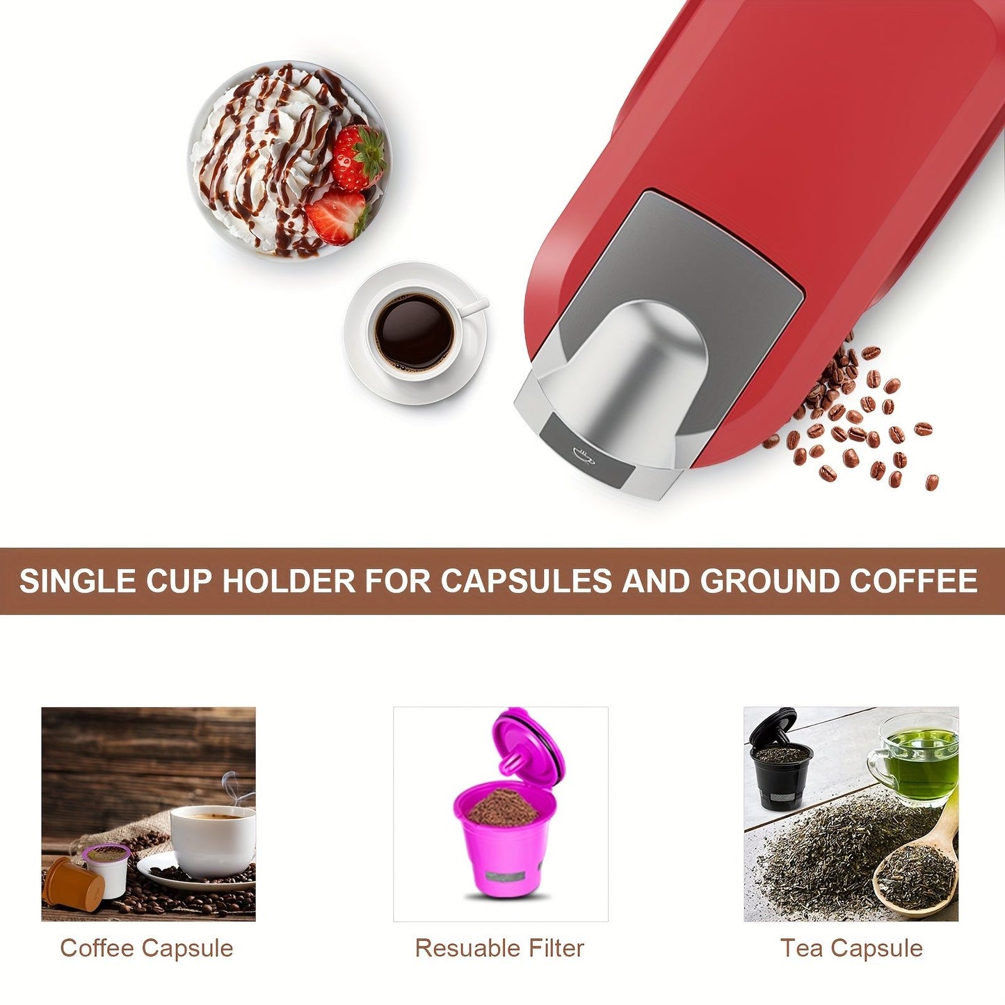 CHULUX Single Serve Coffee & Tea Maker - KCUP Pod Use