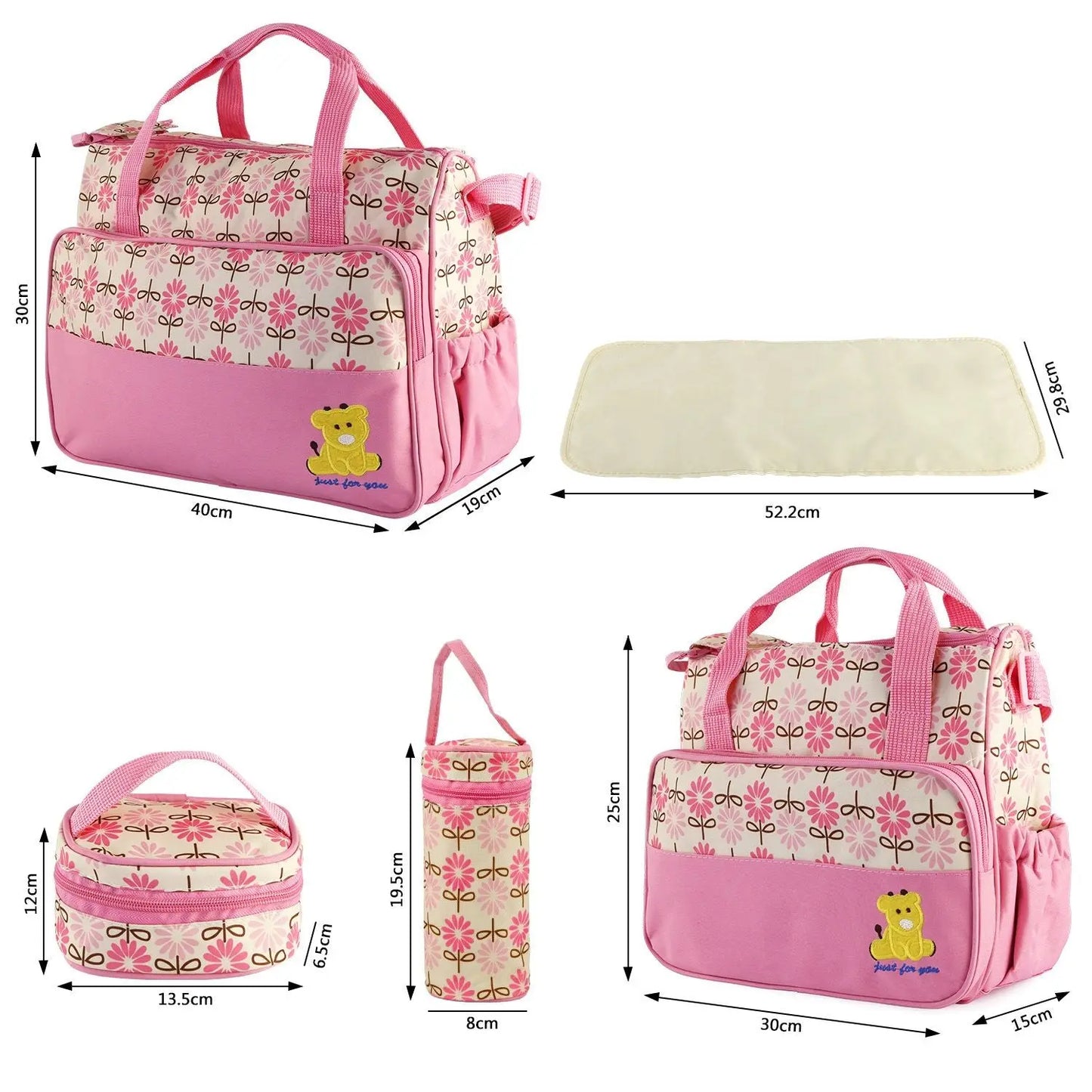 5PCS Baby Nappy Diaper Bags Set Doba