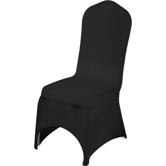 VEVOR 50 Pcs Black Chair Covers Polyester Spandex Stretch Slipcovers for Wedding Party Dining Banquet Arched-Front Chair Covers VEVOR