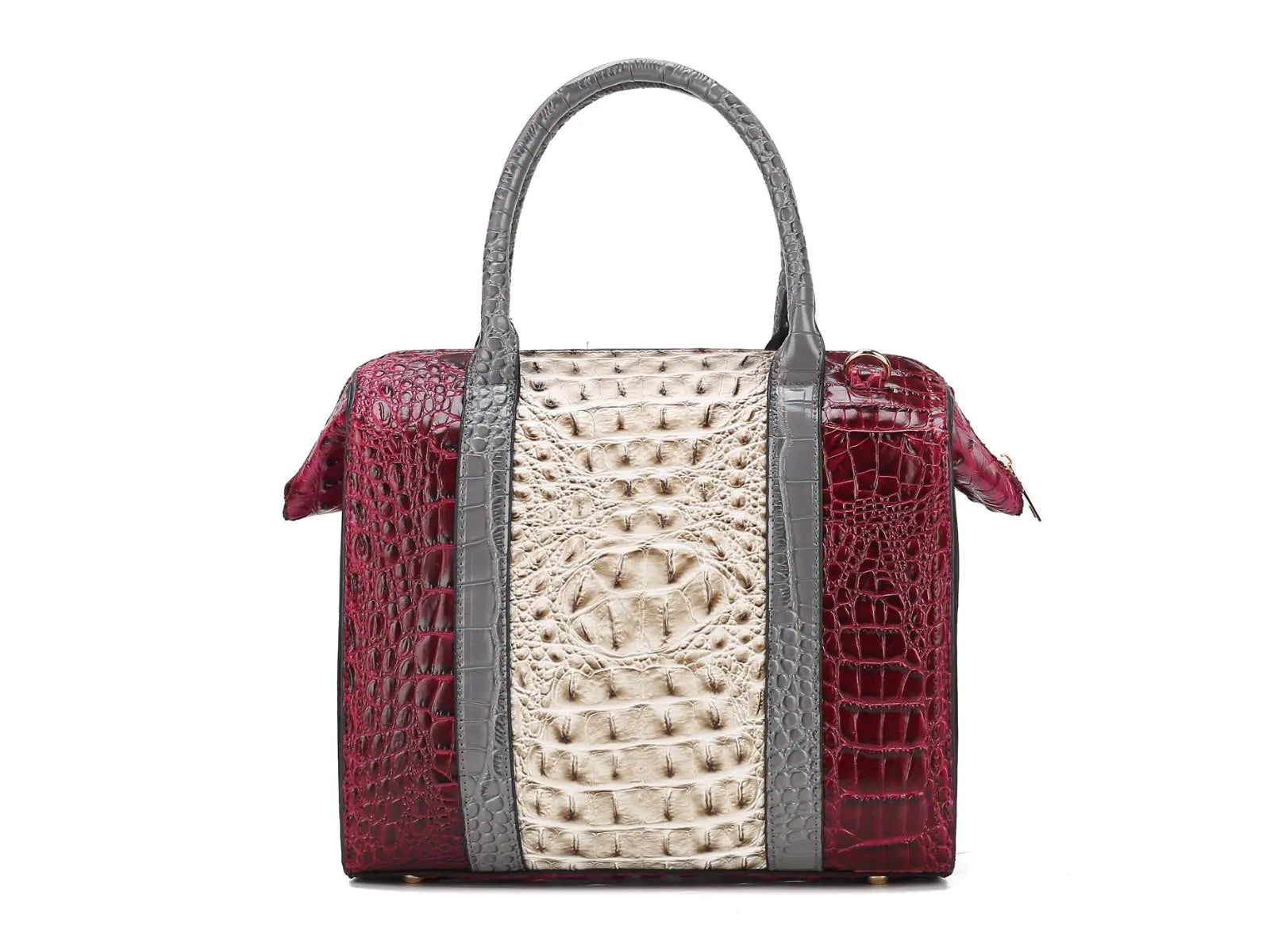 MKF Collection Ember Faux Crocodile-Embossed Vegan Leather Women's Satchel by Mia k Doba