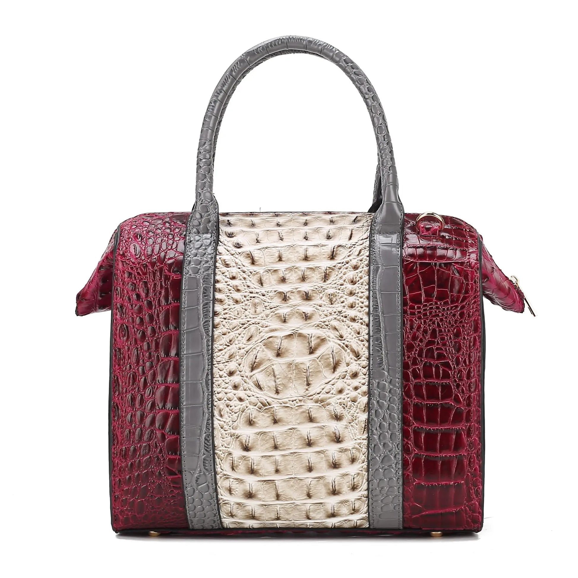 MKF Collection Ember Faux Crocodile-Embossed Vegan Leather Women's Satchel by Mia k Doba