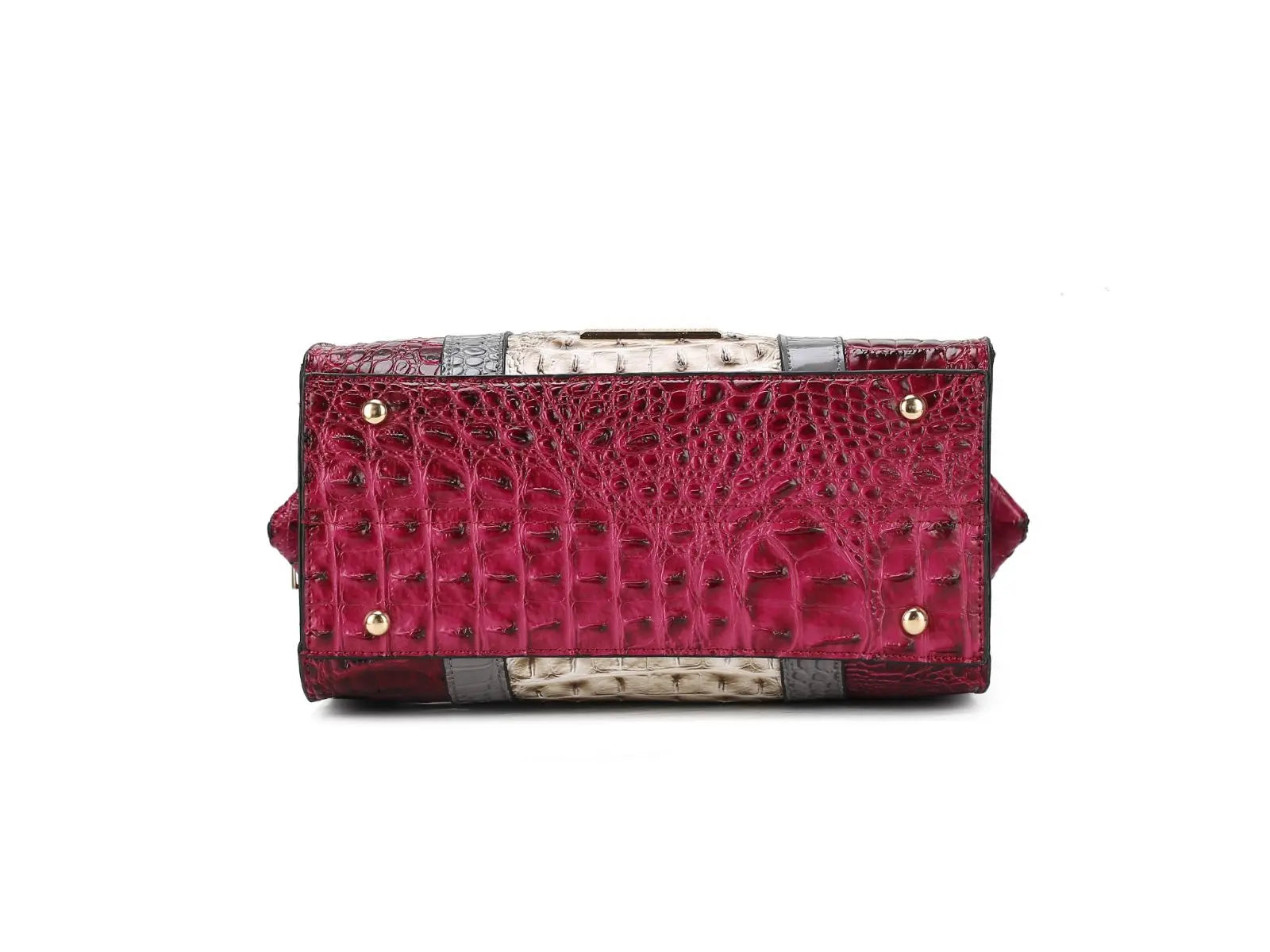 MKF Collection Ember Faux Crocodile-Embossed Vegan Leather Women's Satchel by Mia k Doba