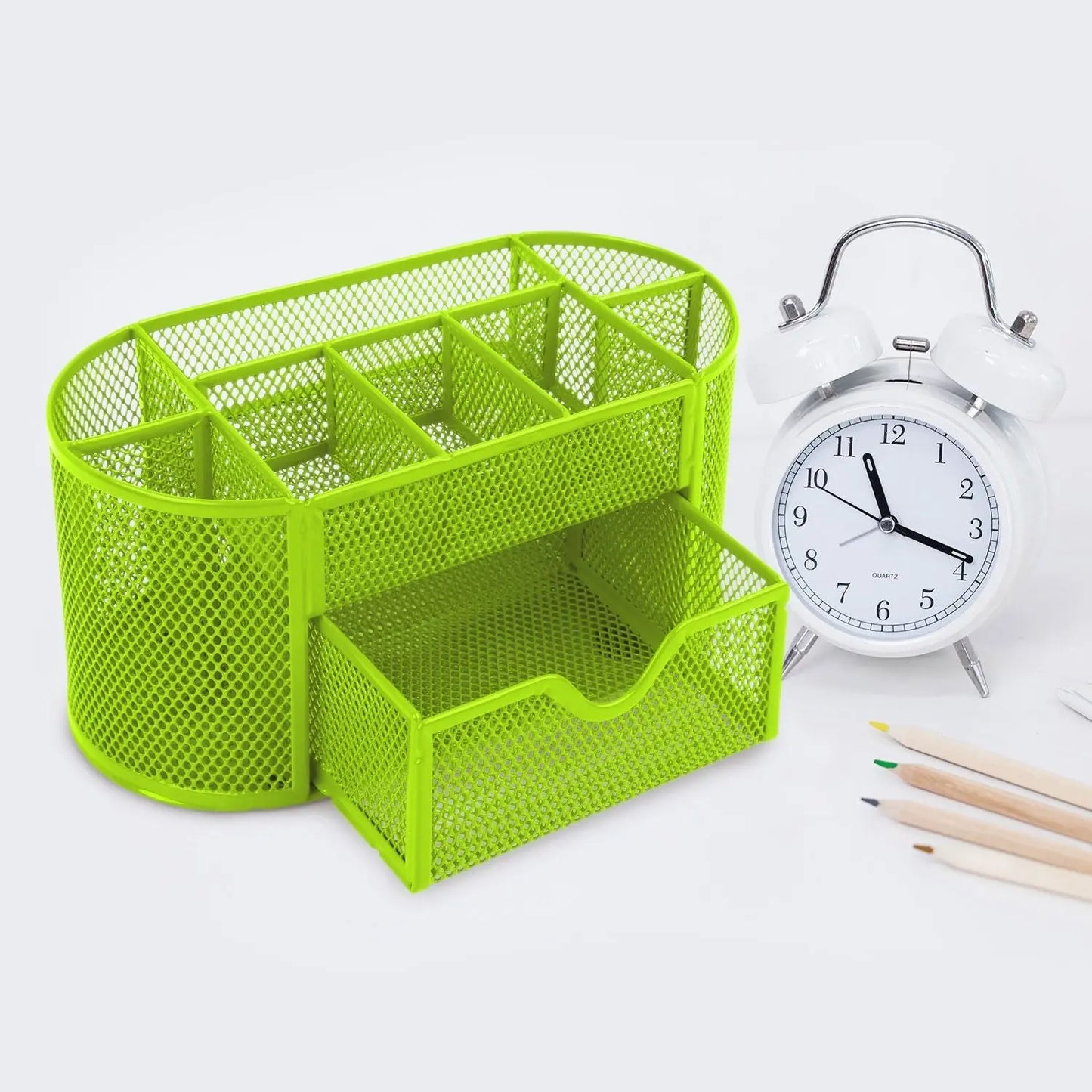 Metal Mesh Pencil Holders Desk Organizer with 9 Compartment - Gee-Commerce, LLC