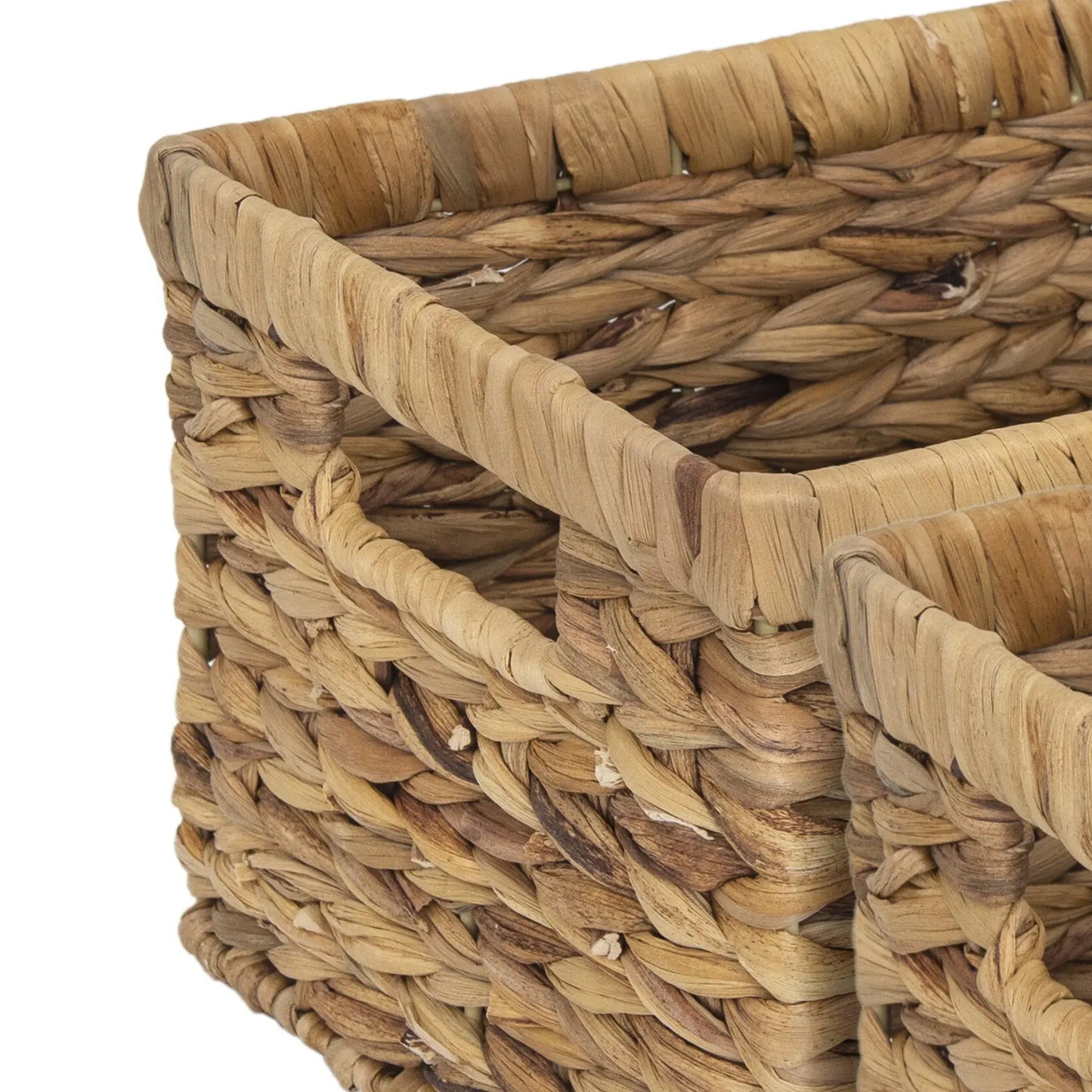 Wicker Basket, Baskets for Organizing, Storage Basket with Built-in Handles, Water Hyacinth for Shelves, 2-Pack Doba