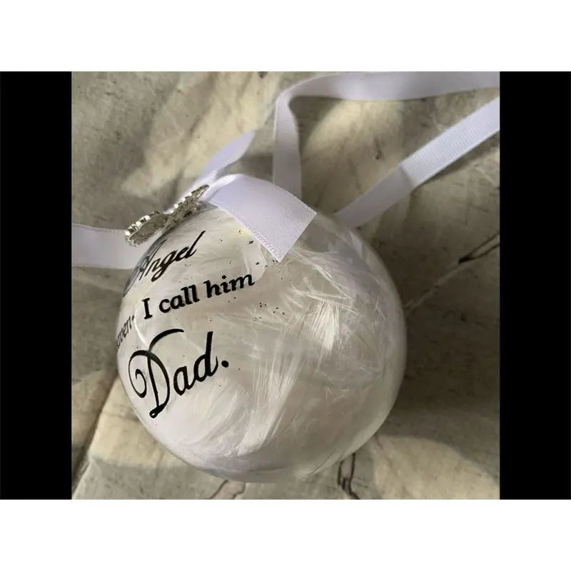 In Heaven Relatives Name Ornament, Keepsake Feather Plastic Ball Christmas Tree Charm Hanging Doba