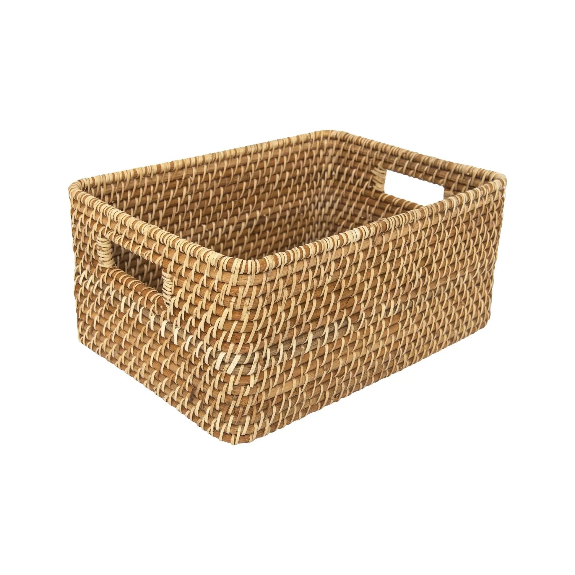 (15-in W x 7.38-in H x 11.13-in D) Natural Rattan Basket Doba