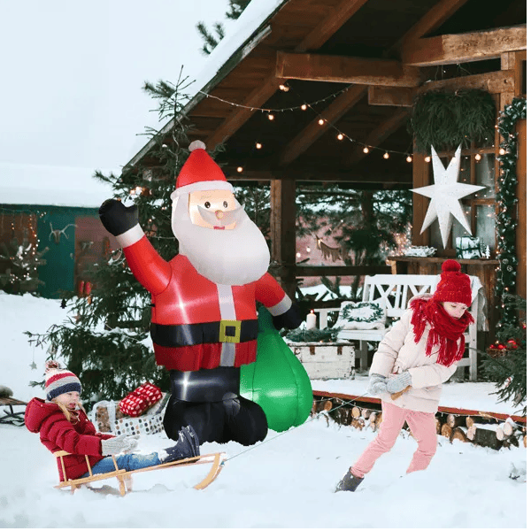 6 FT Lighted Christmas Inflatable Decoration, Inflatable Santa Claus With Large Gift Bag, Funny Blow Up Yard Decorations With Built-in LED Lights For Holiday Party Front Yard Lawn Garden Decor Doba