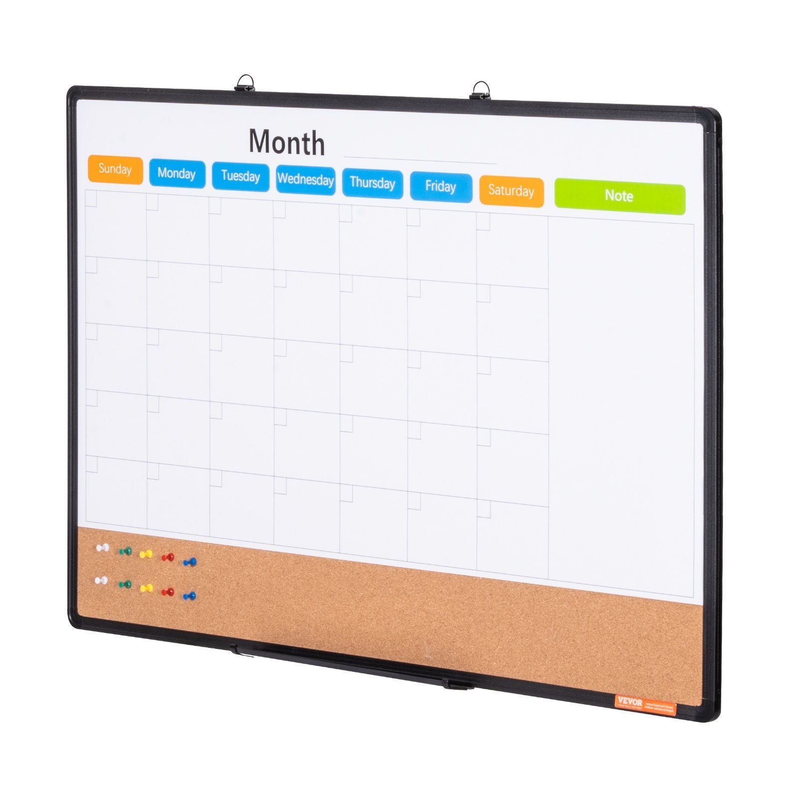 VEVOR 36"x 24" Monthly Calendar Whiteboard & Cork Board Combo with Aluminum Frame Doba