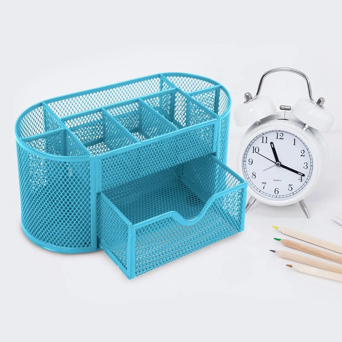 Metal Mesh Pencil Holders Desk Organizer with 9 Compartment - Gee-Commerce, LLC