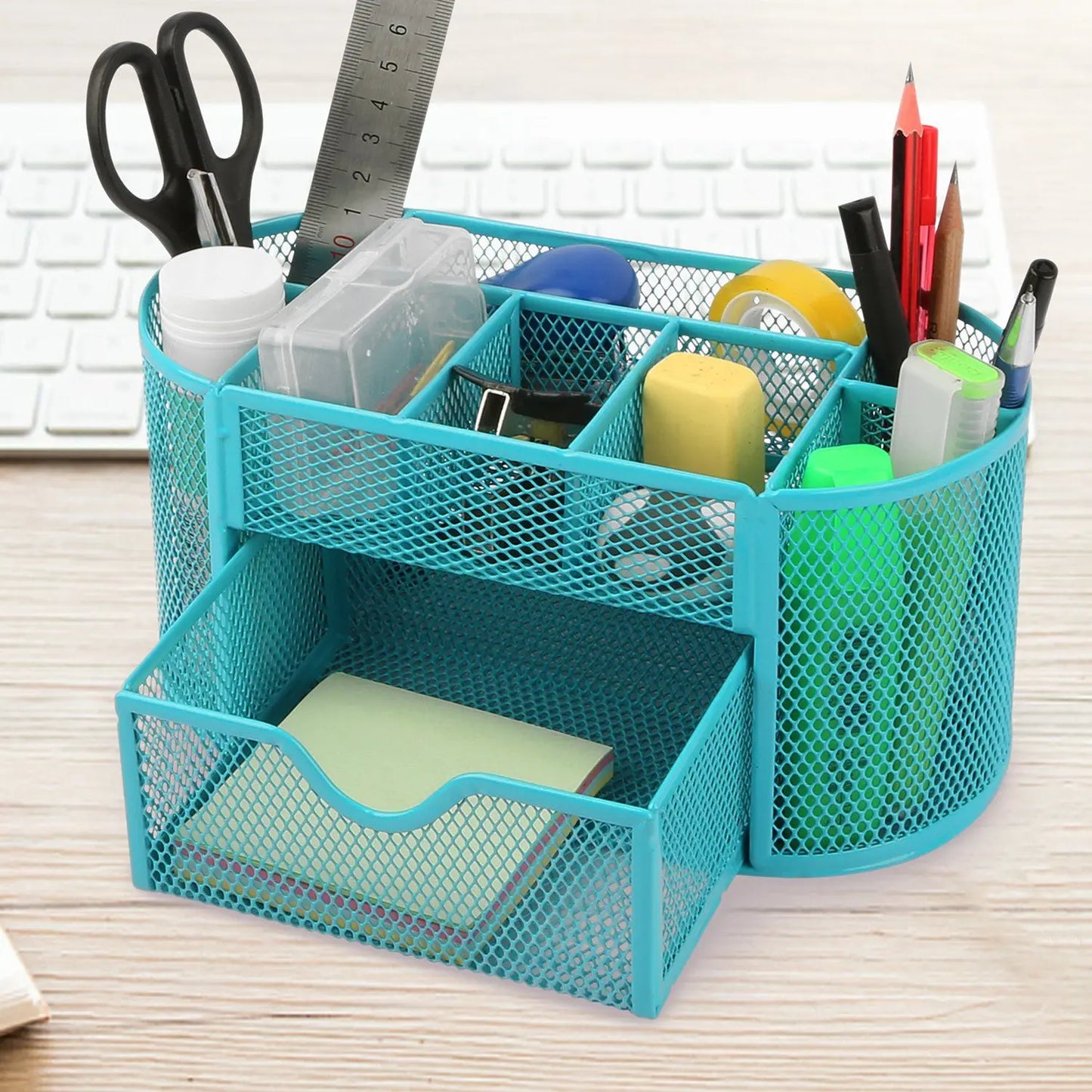 Metal Mesh Pencil Holders Desk Organizer with 9 Compartment - Gee-Commerce, LLC