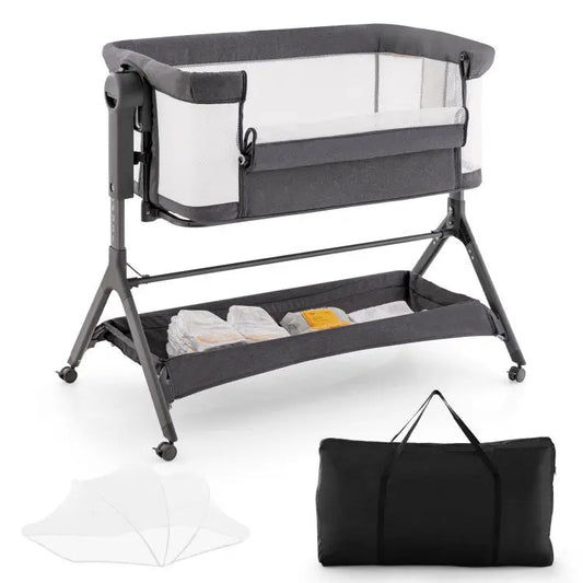 Height Adjustable Bedside Sleeper with Storage Bag and Soft Mattress for Baby Hooya Imp. & Exp.