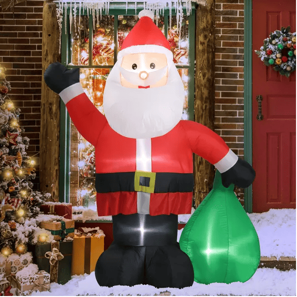 6 FT Lighted Christmas Inflatable Decoration, Inflatable Santa Claus With Large Gift Bag, Funny Blow Up Yard Decorations With Built-in LED Lights For Holiday Party Front Yard Lawn Garden Decor Doba