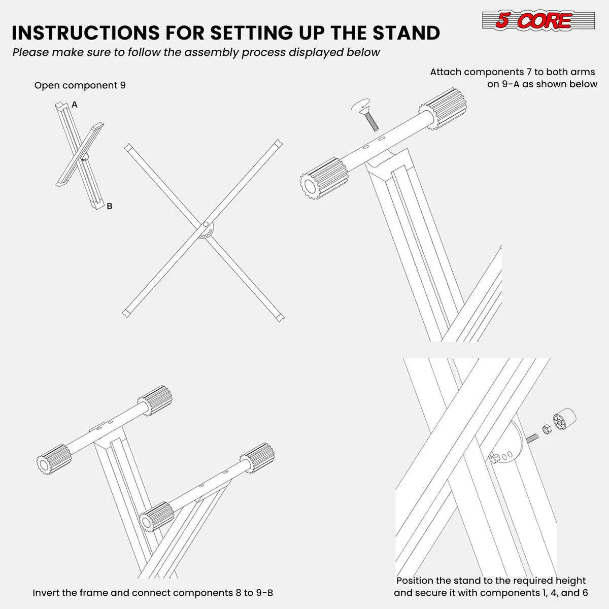 5 CORE Piano Keyboard Stand 5 Core