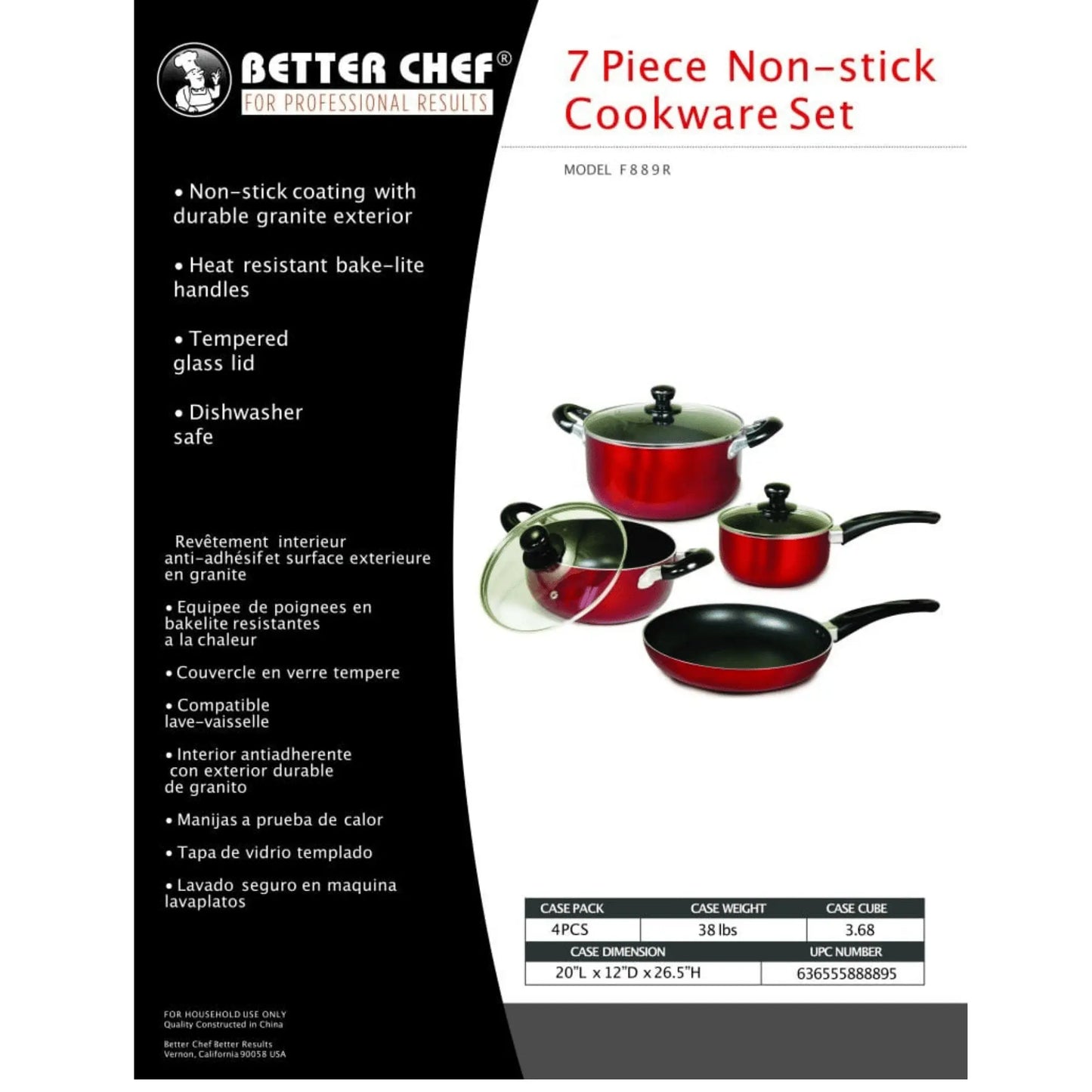 Better Chef 7-Piece Aluminum Non-Stick Cookware Set with Bakelite Handles Doba