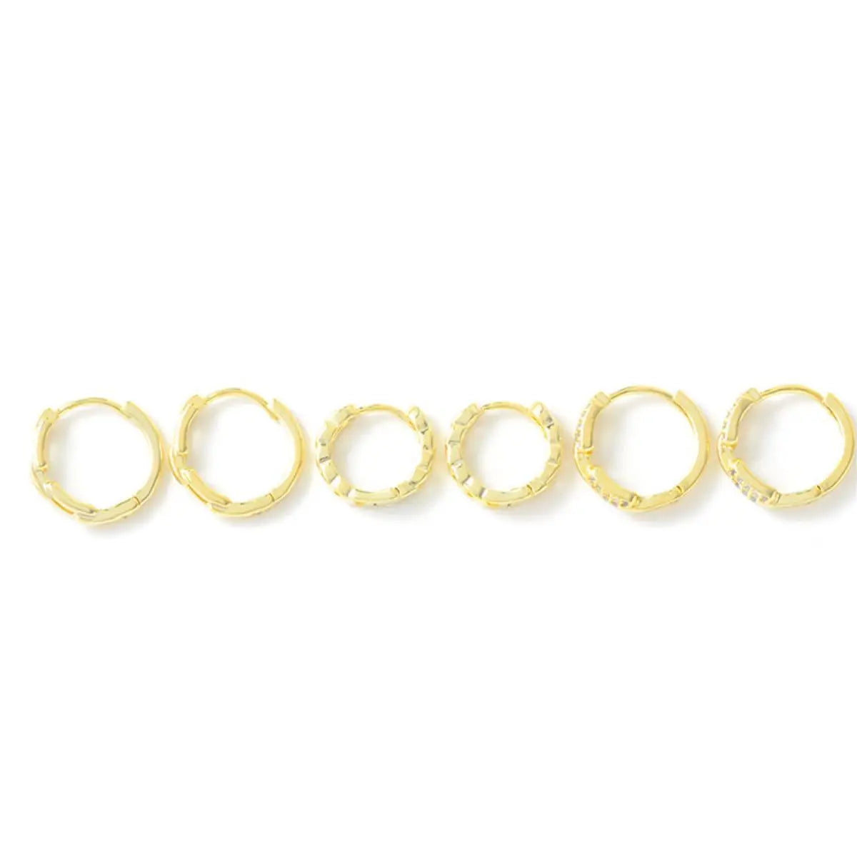 3 Pairs Platinum Plated Hoop Earrings Set YAOQIANSHU