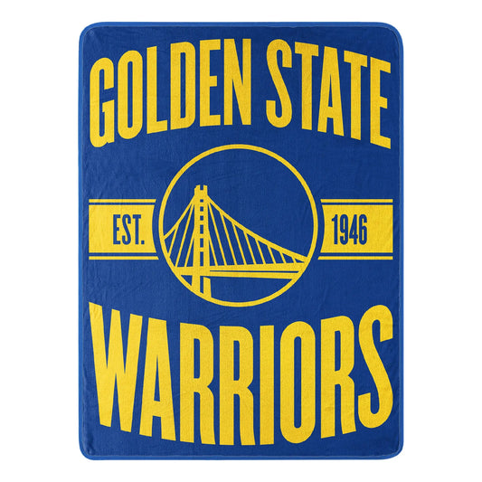 Warriors OFFICIAL NBA Clear Out Micro Raschel Throw Blanket; 46" x 60" Doba