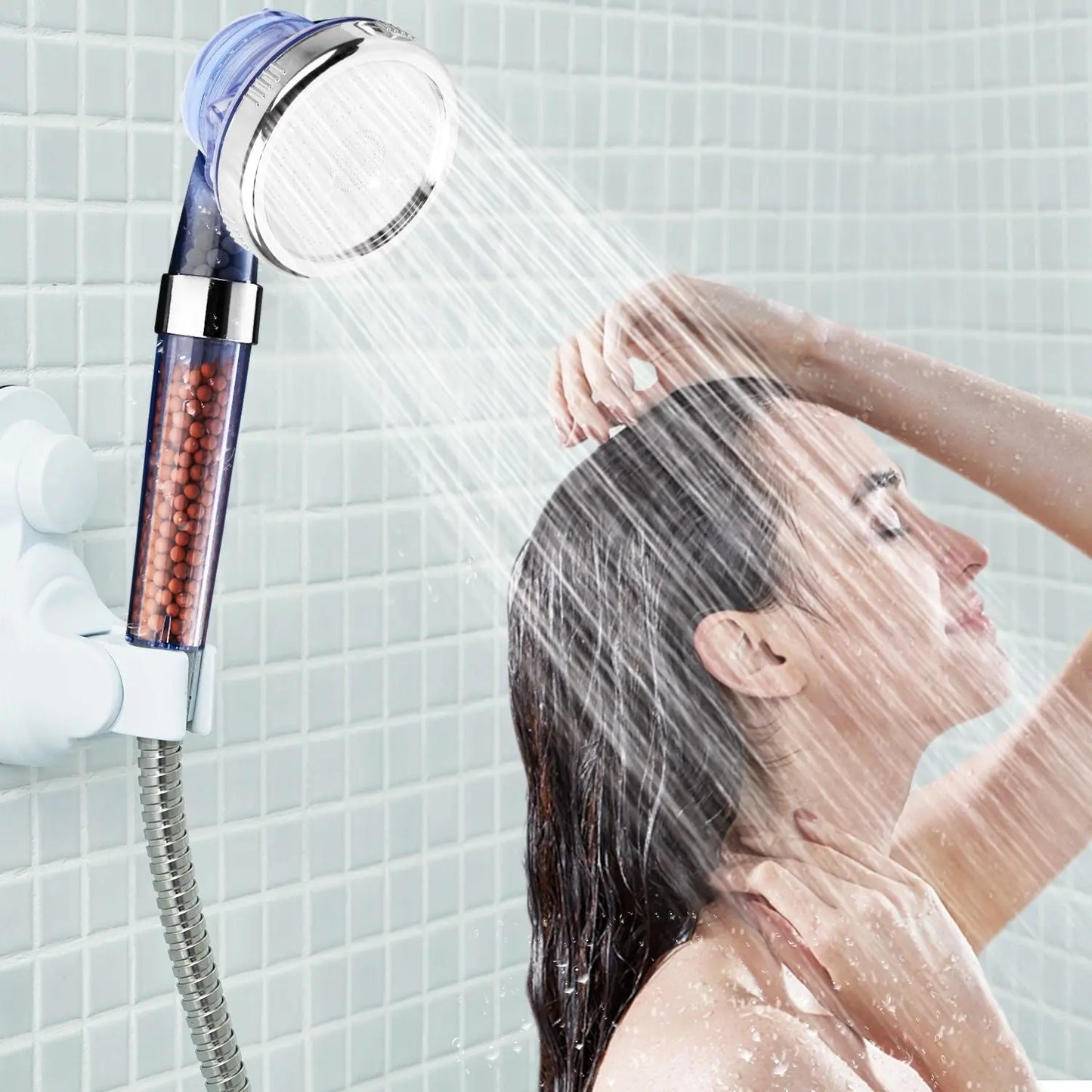 Ionic Filtration Shower Head High Pressure 3 Mode Stone Water Saving Bath Handheld Shower Doba