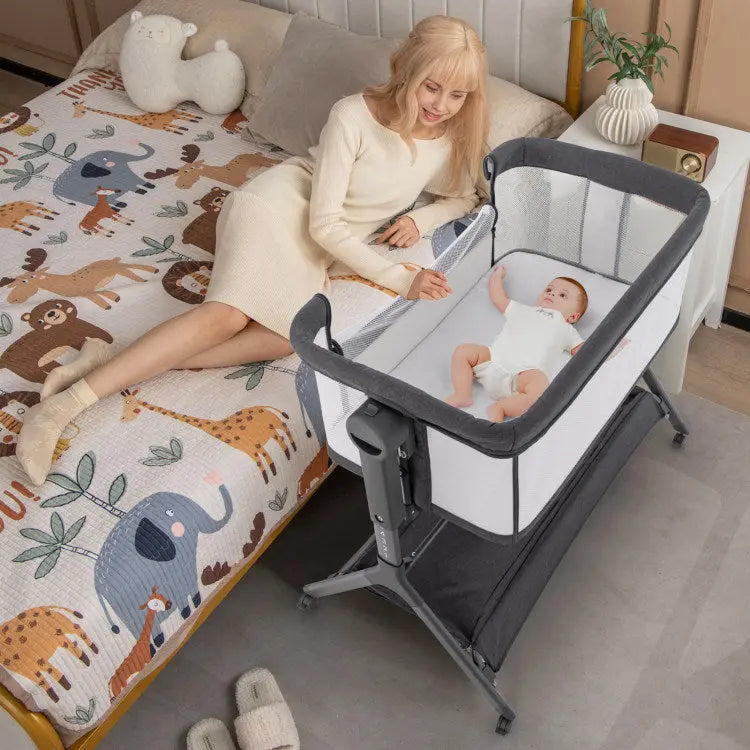 Height Adjustable Bedside Sleeper with Storage Bag and Soft Mattress for Baby Hooya Imp. & Exp.