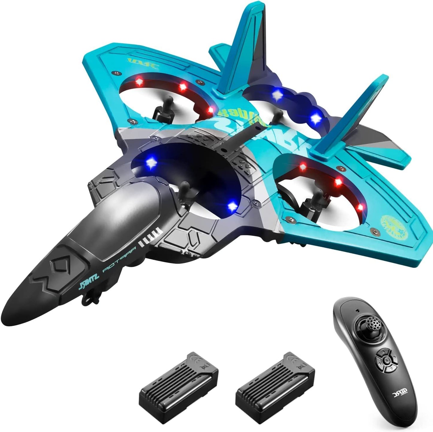 4DRC V17 Remote Control Plane RC Airplanes 2.4GHz 6CH EPP RC Plane 4 Motor RC Aircraft Toys for Adult Kids with Function Gravity Sensing Stunt Roll Cool Light RC Planes Airplanes Doba