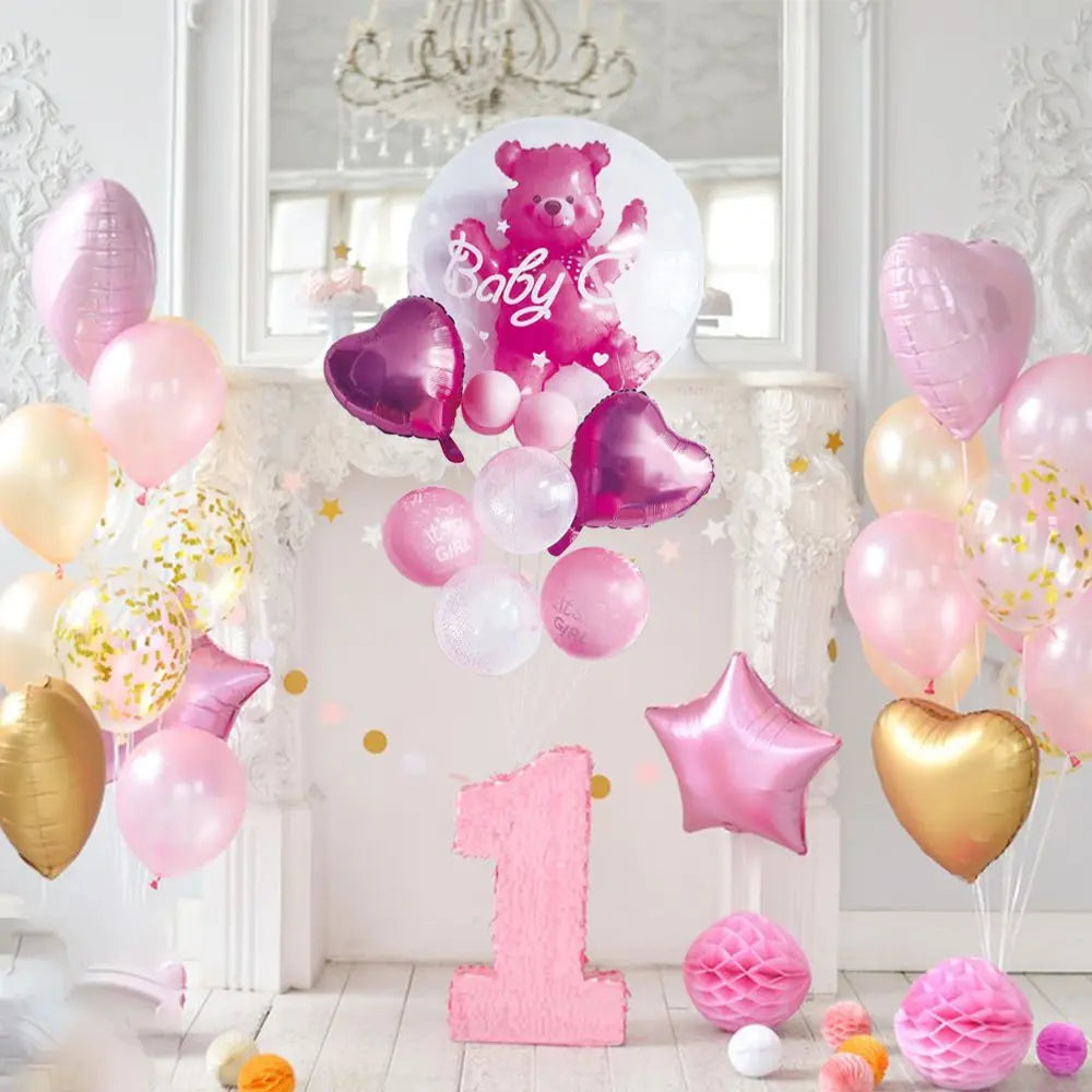 Pink  Bear Balloon Bonanza: A Festive Christmas Party - Gee-Commerce, LLC