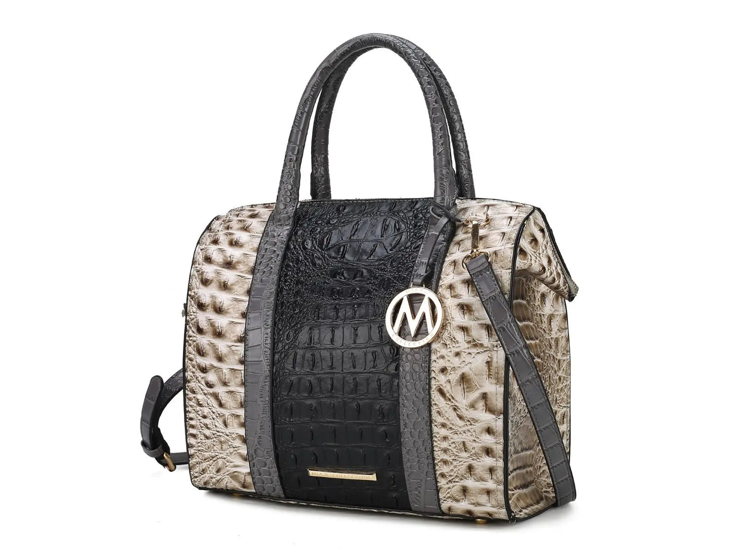 MKF Collection Ember Faux Crocodile-Embossed Vegan Leather Women's Satchel by Mia k Doba