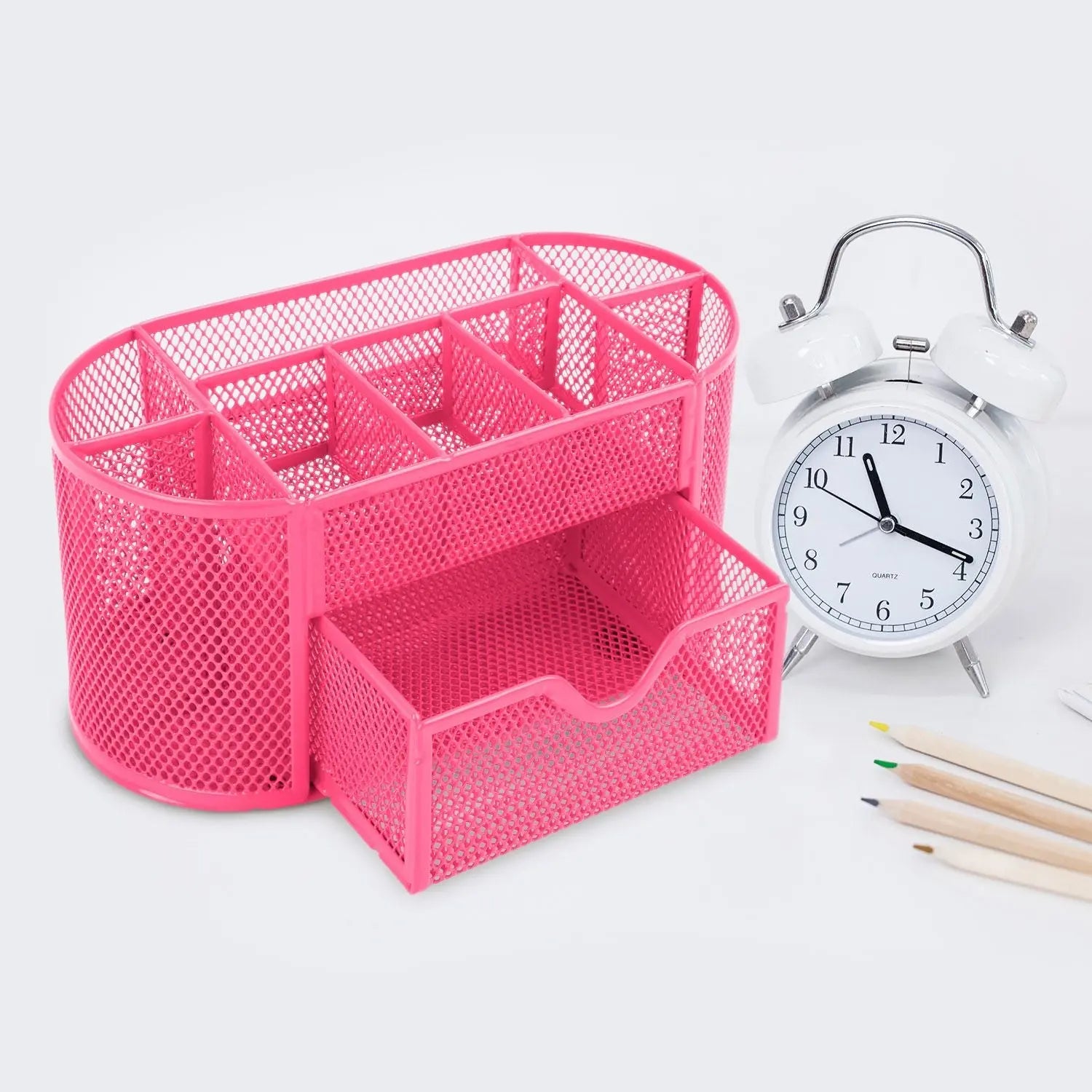 Metal Mesh Pencil Holders Desk Organizer with 9 Compartment - Gee-Commerce, LLC