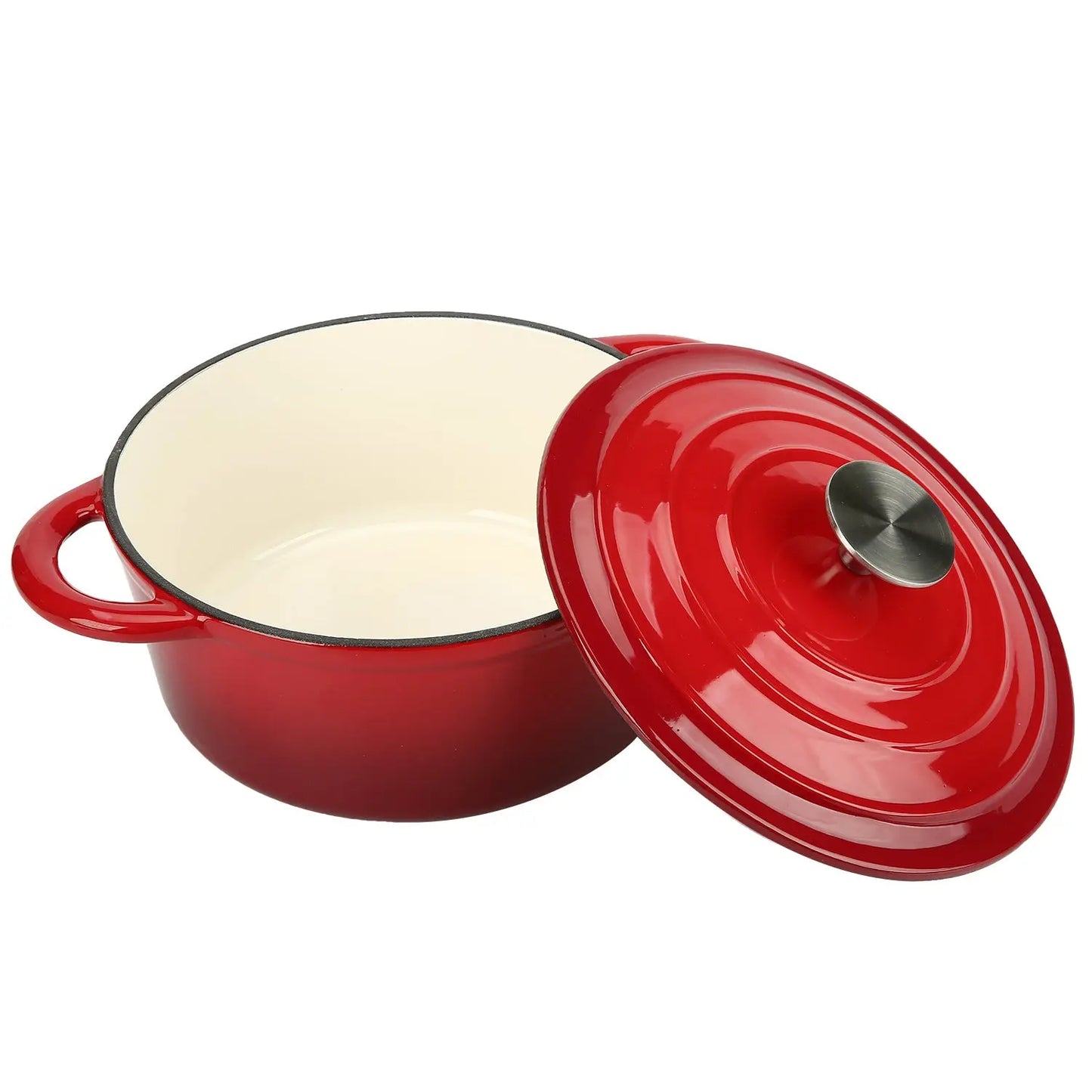 COOKWIN Enameled Cast Iron Dutch Oven with Self Basting Lid;  Enamel Coated Cookware Pot 4.5QT COOKWIN