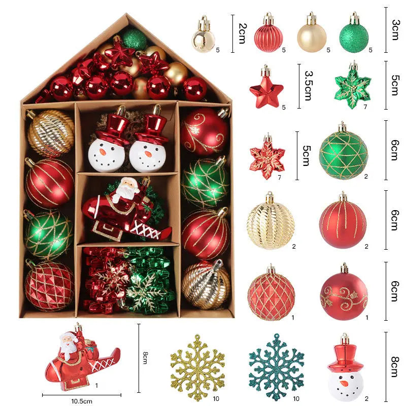 70-Pack Shatterproof Christmas Tree Ornament Set with Hanging Rope YAOQIANSHU