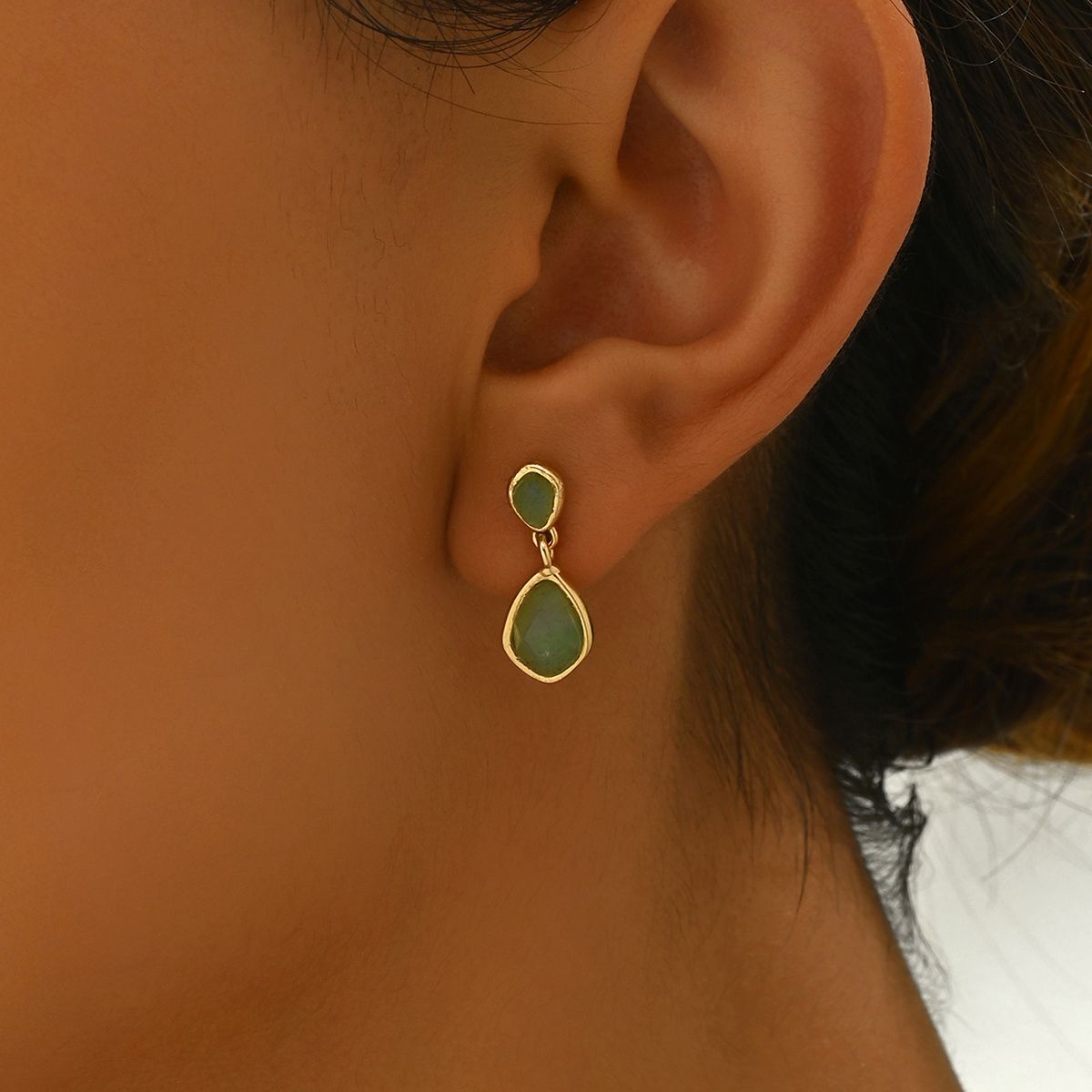 Natural Stone Drop  Earrings Set - 3 Pairs Doba