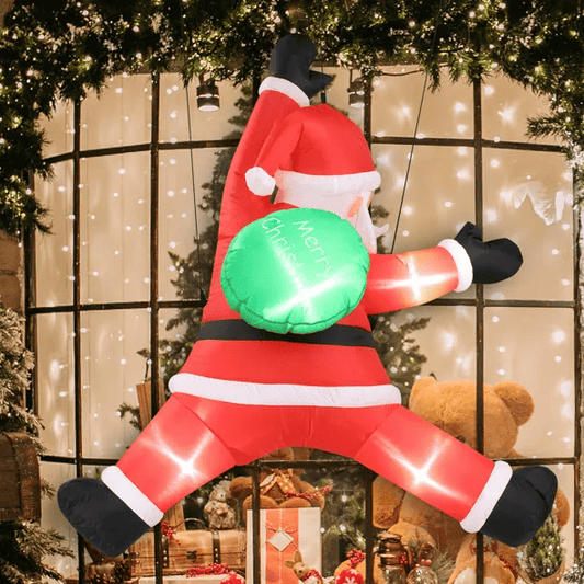 4.9 FT Lighted Christmas Inflatable Decoration, Inflatable Hanging Santa Claus With Gift Bag, Funny Blow Up Yard Decorations With Built-in LED Lights For Holiday Party Front Yard Lawn Garden Decor Doba