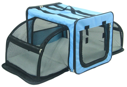 Pet Life Capacious Dual-Expandable Wire Folding Lightweight Collapsible Travel Pet Dog Crate Pet Life