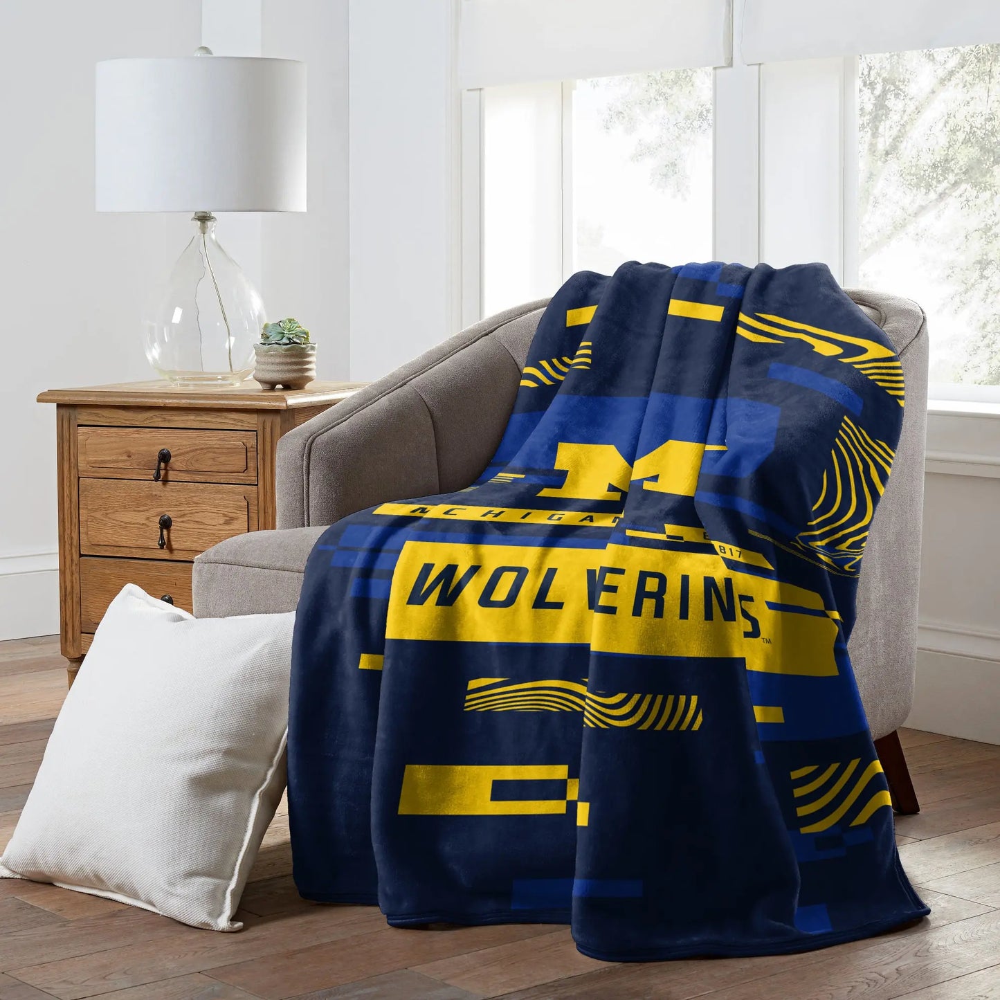 MICHIGAN OFFICIAL NCAA "Digitize" Raschel Throw Blanket; 60" x 80" The Northwest Company