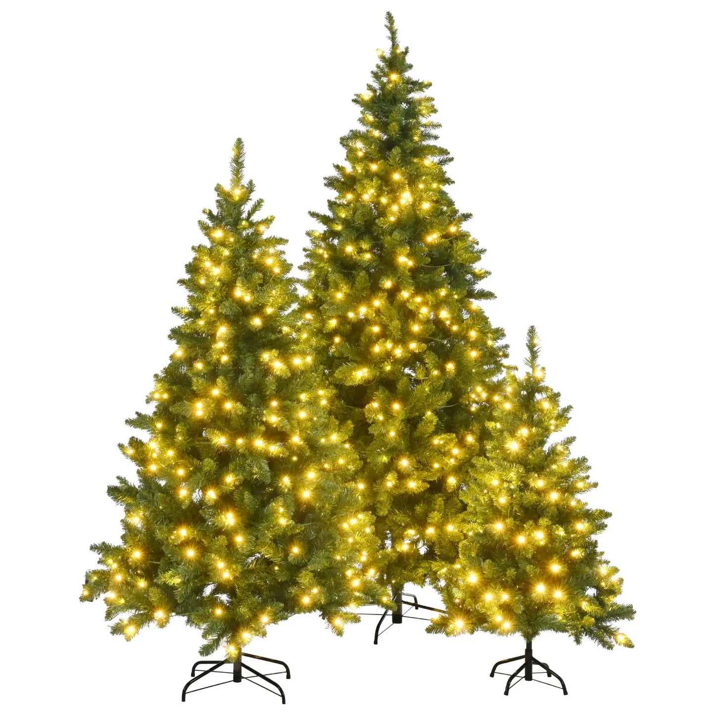 Pre-Lit Green Pine Artificial Christmas Tree, Set (8FT, 6FT, 4FT_ - Gee-Commerce, LLC