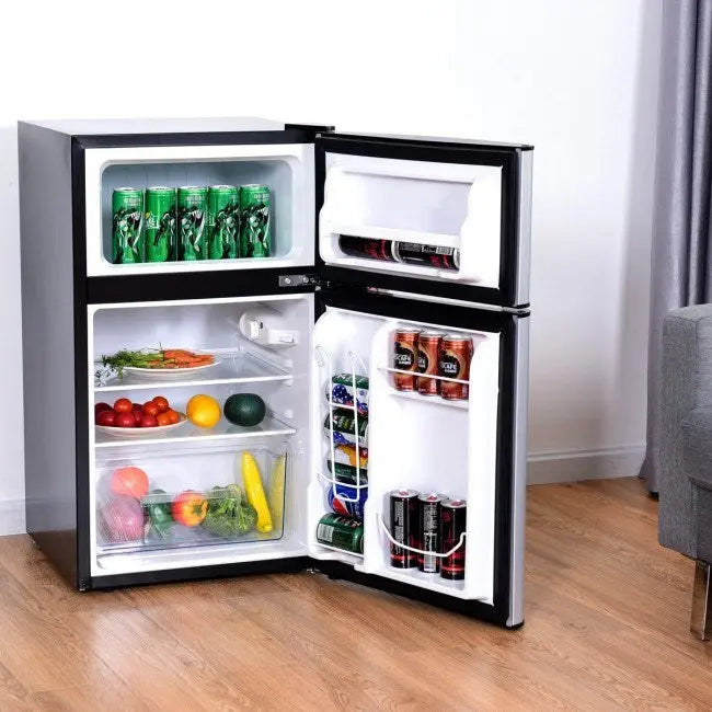 3.2 cu ft. Compact Stainless-Steel Refrigerator (Mini Fridge) Hooya Imp. & Exp.