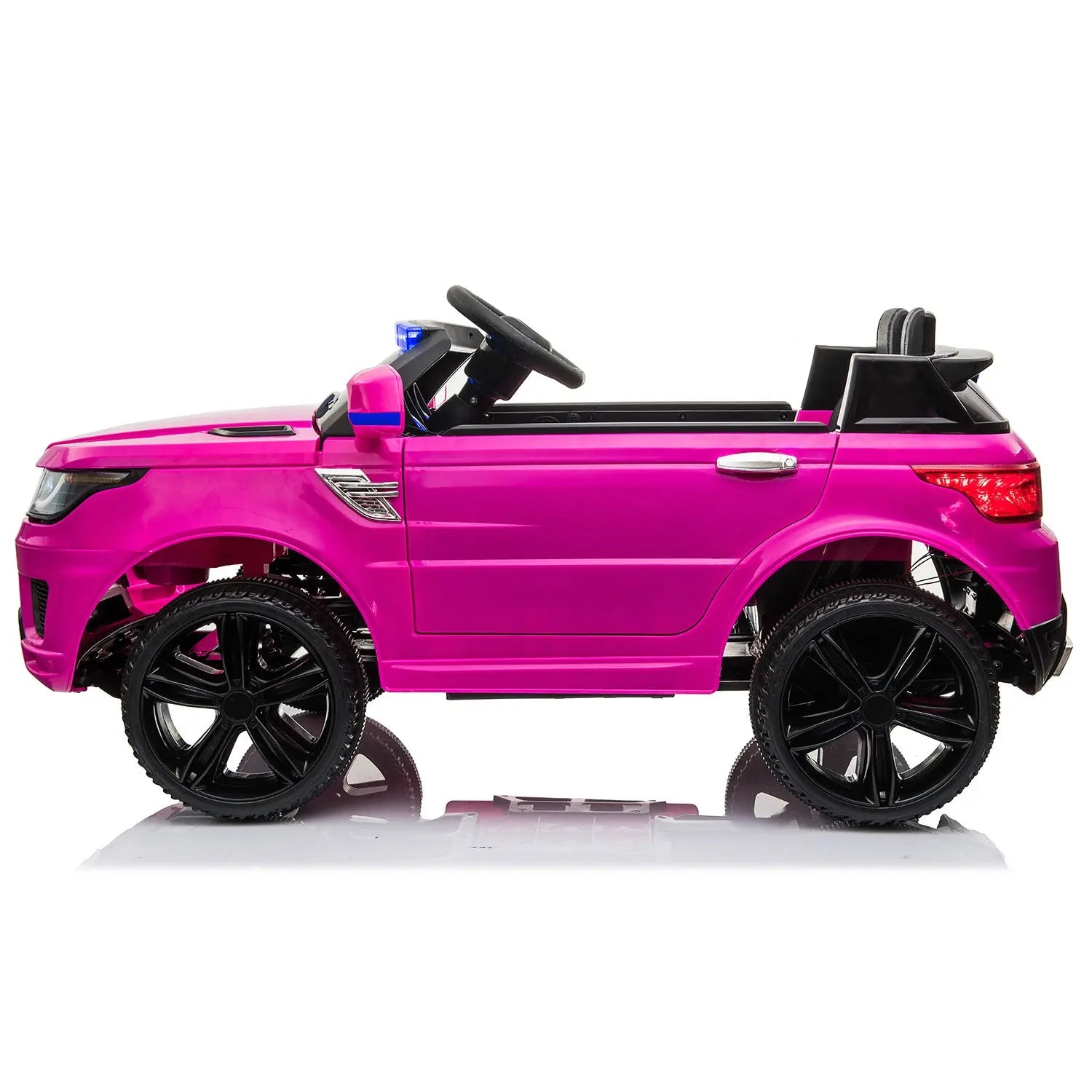 12V Kids Ride On SUV Cop Car with Remote Control, Siren Sounds Alarming Lights, Music Story - Rose Red FX070