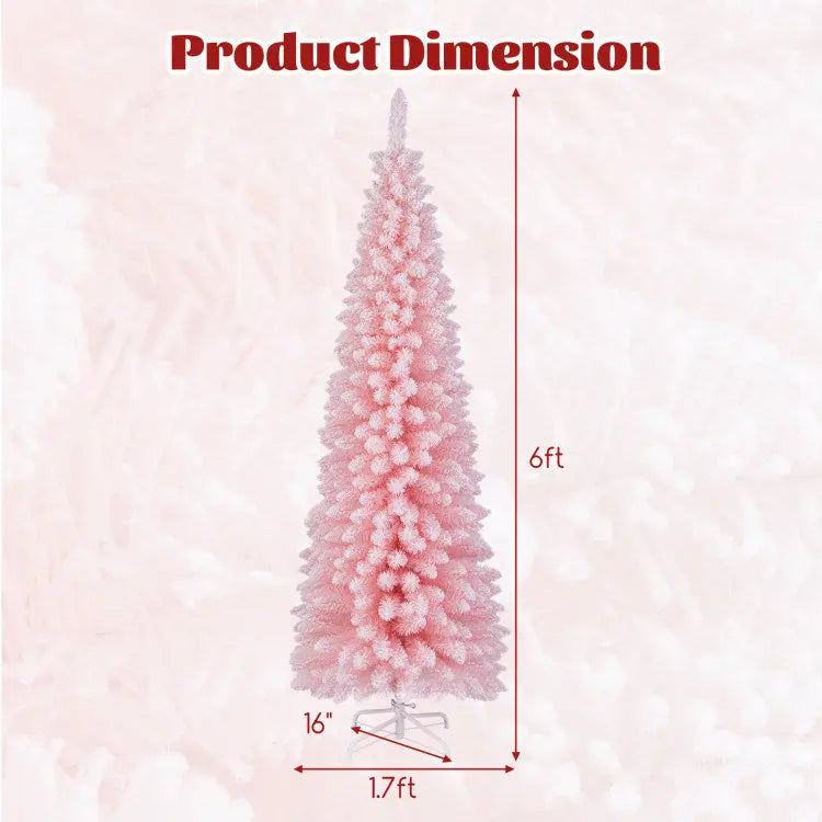 6 FT Artificial Pink Christmas Tree with 460 Branch Tips Hooya Imp. & Exp.