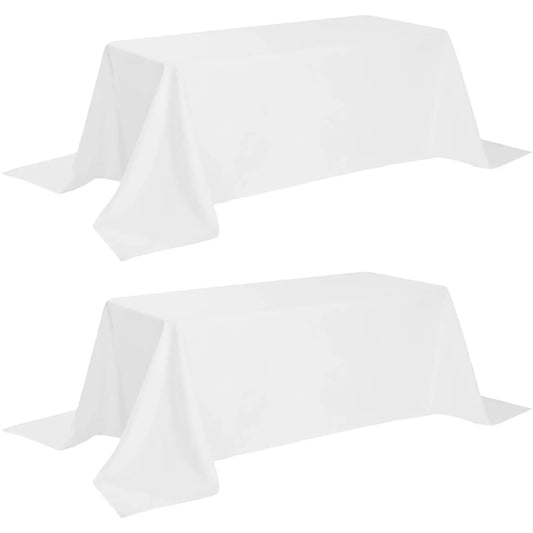 2 Pack Classic White Tablecloth 90x132 inch Doba