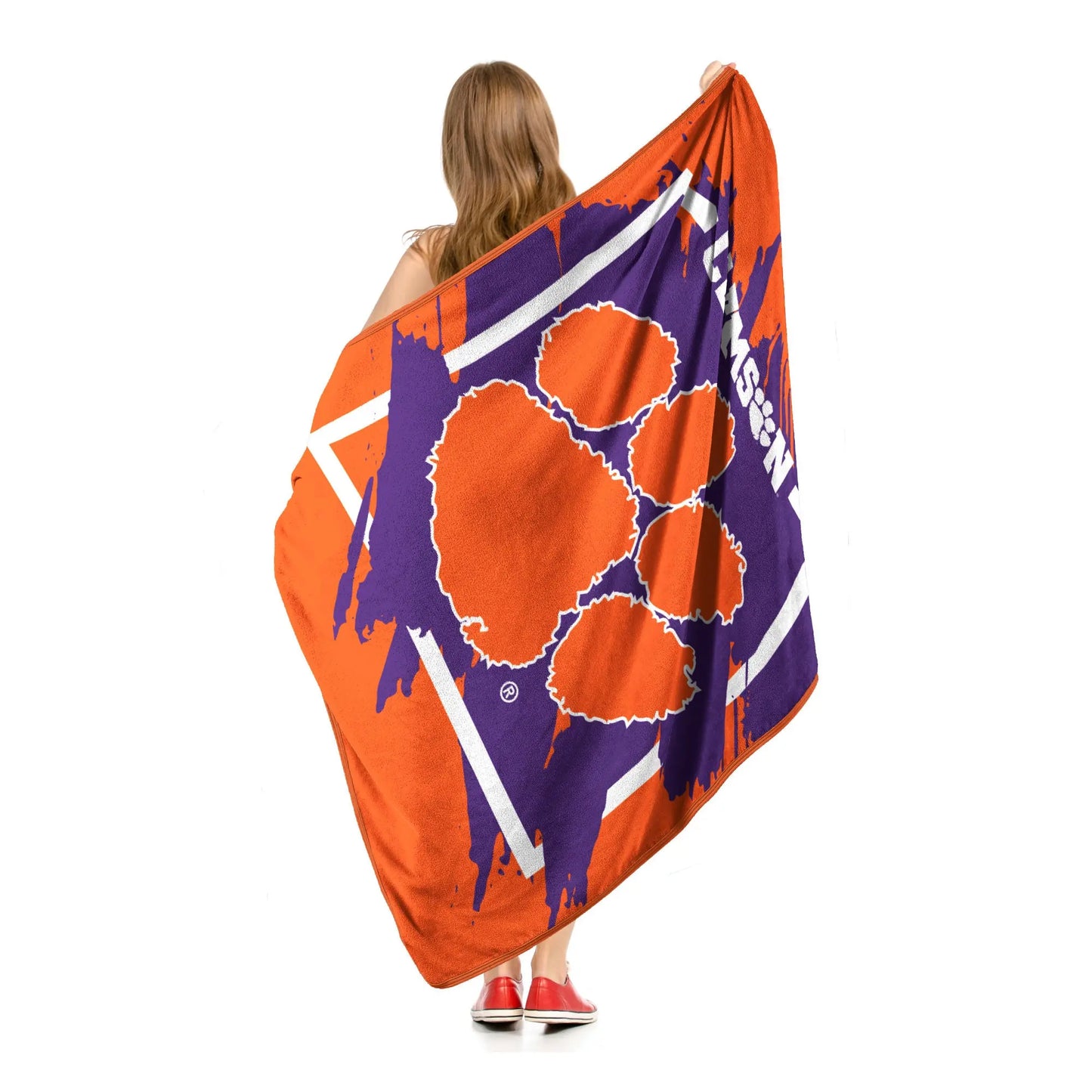 CLEMSON OFFICIAL NCAA "Dimensional" Micro Raschel Throw Blanket; 46" x 60" The Northwest Company