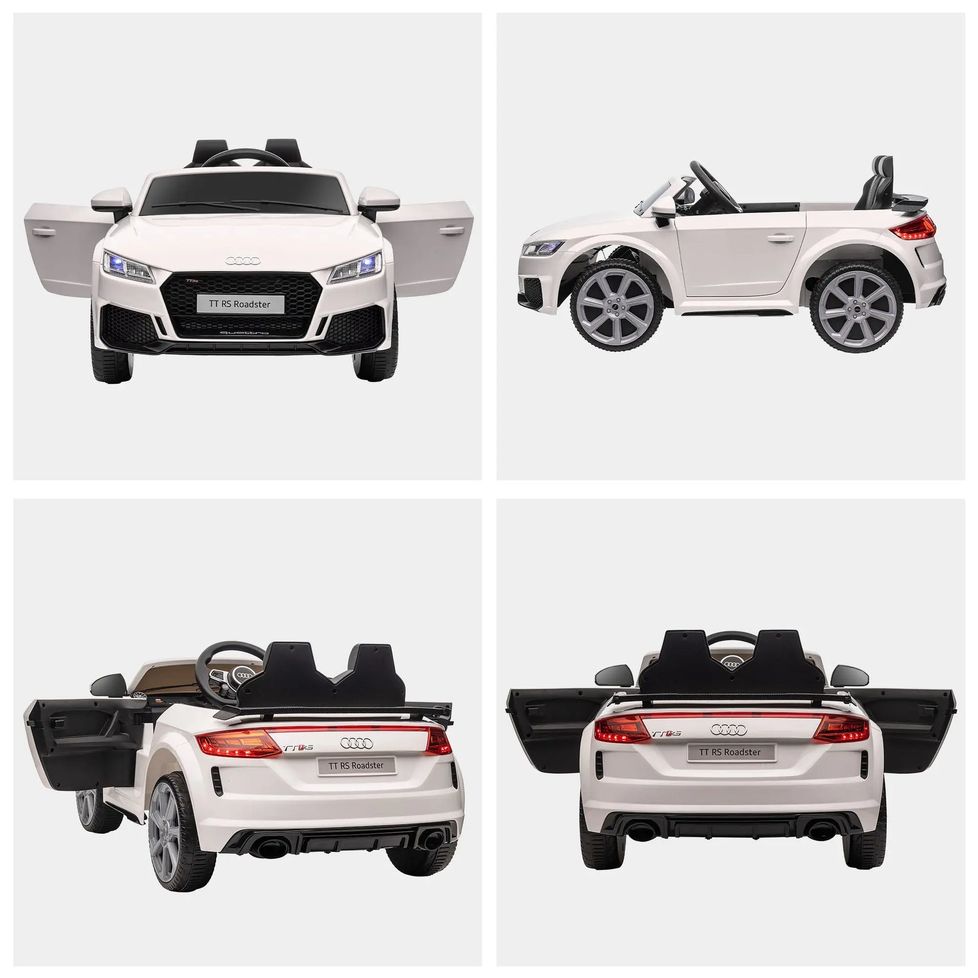 6V Kids Electric Ride On Car, Licensed Audi TT RS with Remote Control - White FX070