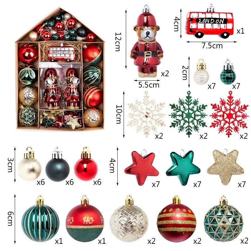 Christmas Tree Ornaments, 70 PC Shatterproof Plastic Christmas Ball Ornaments Doba