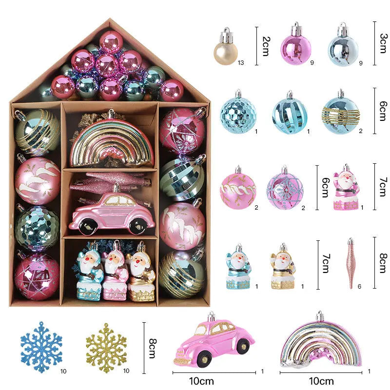 70-Pack Shatterproof Christmas Tree Ornament Set with Hanging Rope YAOQIANSHU