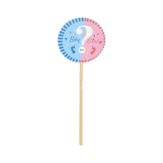 Gender Reveal Flag Birthday Dessert Pick - Gee-Commerce, LLC