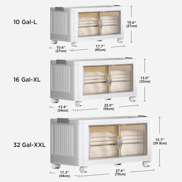 Joybos® Stackable Storage Bins with Lids and Doors 10 Gallon 2 layer Joybos