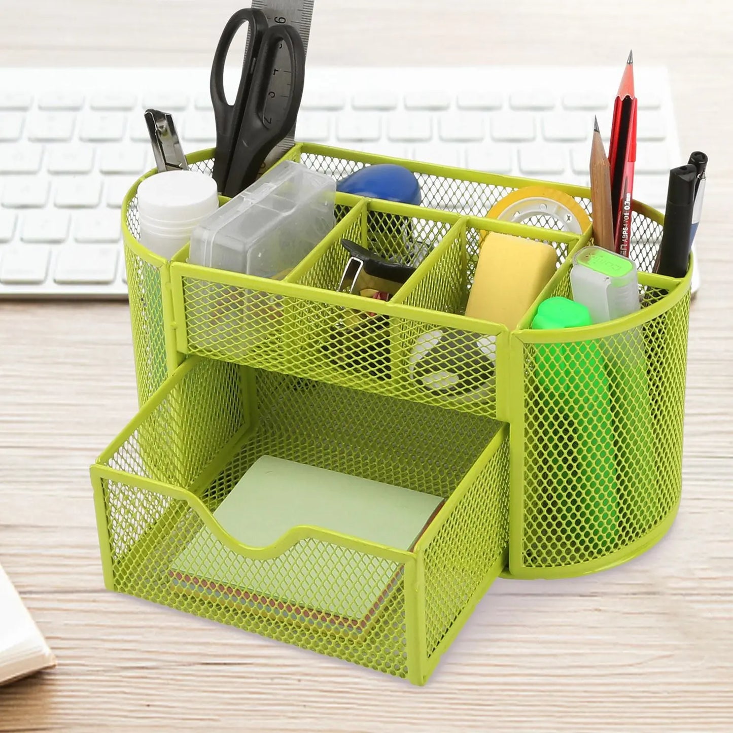 Metal Mesh Pencil Holders Desk Organizer with 9 Compartment - Gee-Commerce, LLC