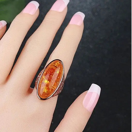 Lava Ring In Fiery Oval Opal Doba