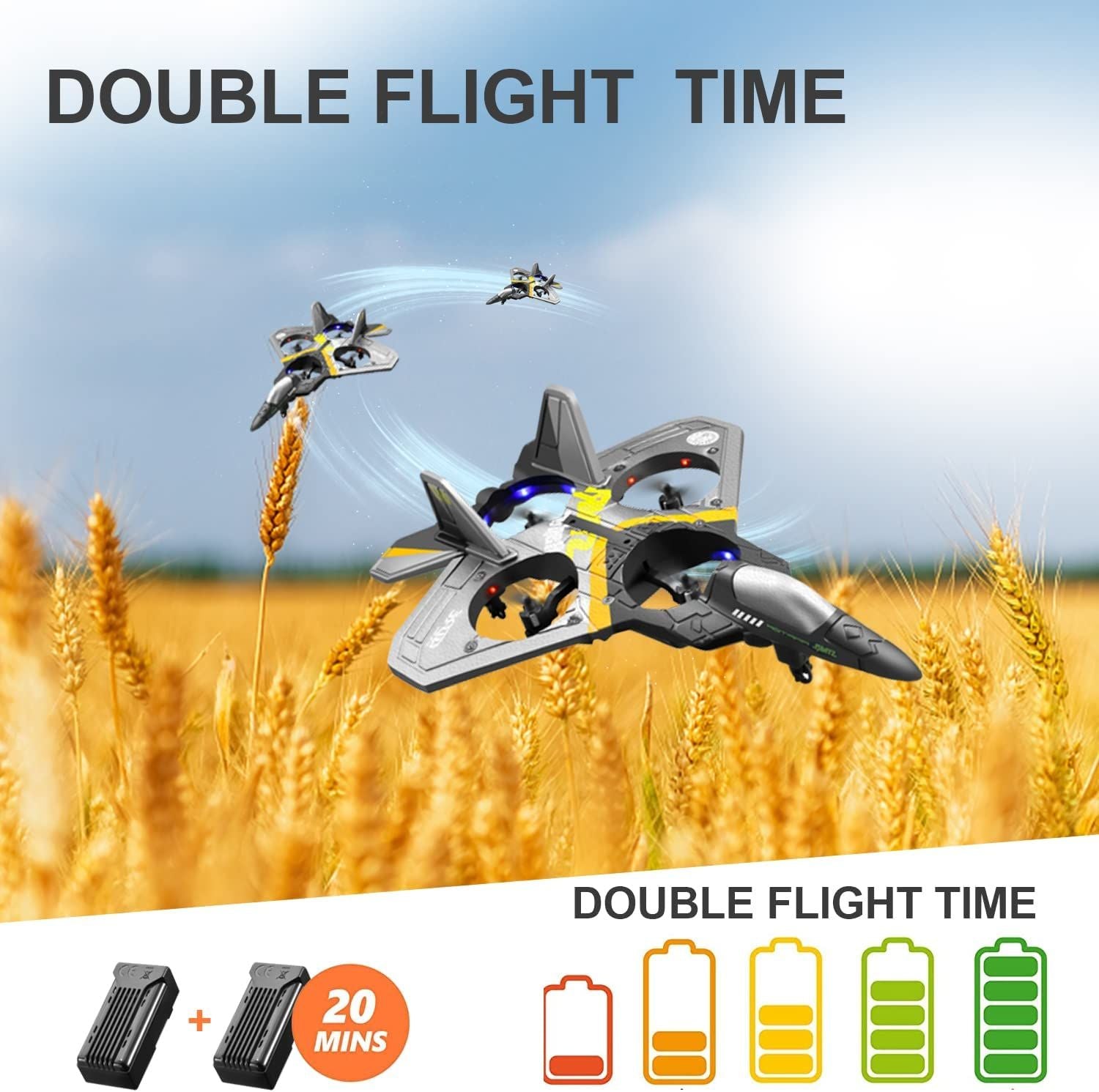 4DRC V17 Remote Control Plane RC Airplanes 2.4GHz 6CH EPP RC Plane 4 Motor RC Aircraft Toys for Adult Kids with Function Gravity Sensing Stunt Roll Cool Light RC Planes Airplanes Doba