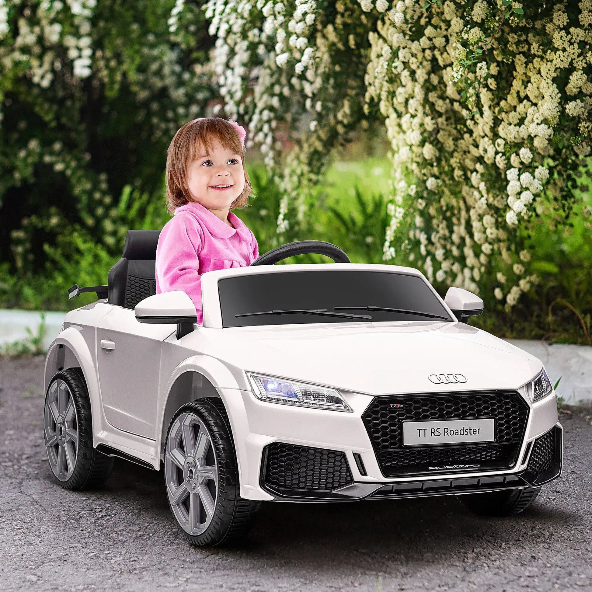 6V Kids Electric Ride On Car, Licensed Audi TT RS with Remote Control - White FX070