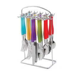 Gibson Home Santoro 20-Piece Stainless Steel Flatware Set with Hanging Rack inAssorted Colors - Gee-Commerce, LLC