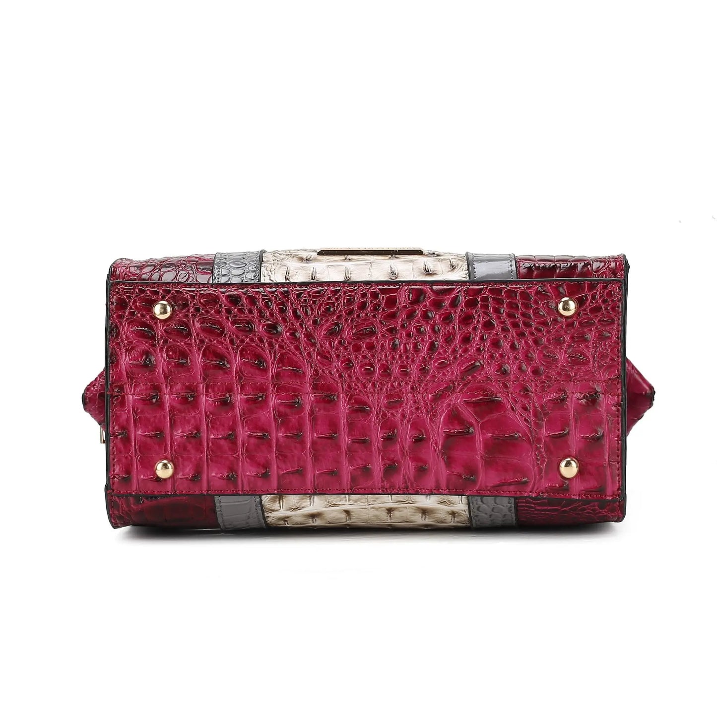 MKF Collection Ember Faux Crocodile-Embossed Vegan Leather Women's Satchel by Mia k Doba