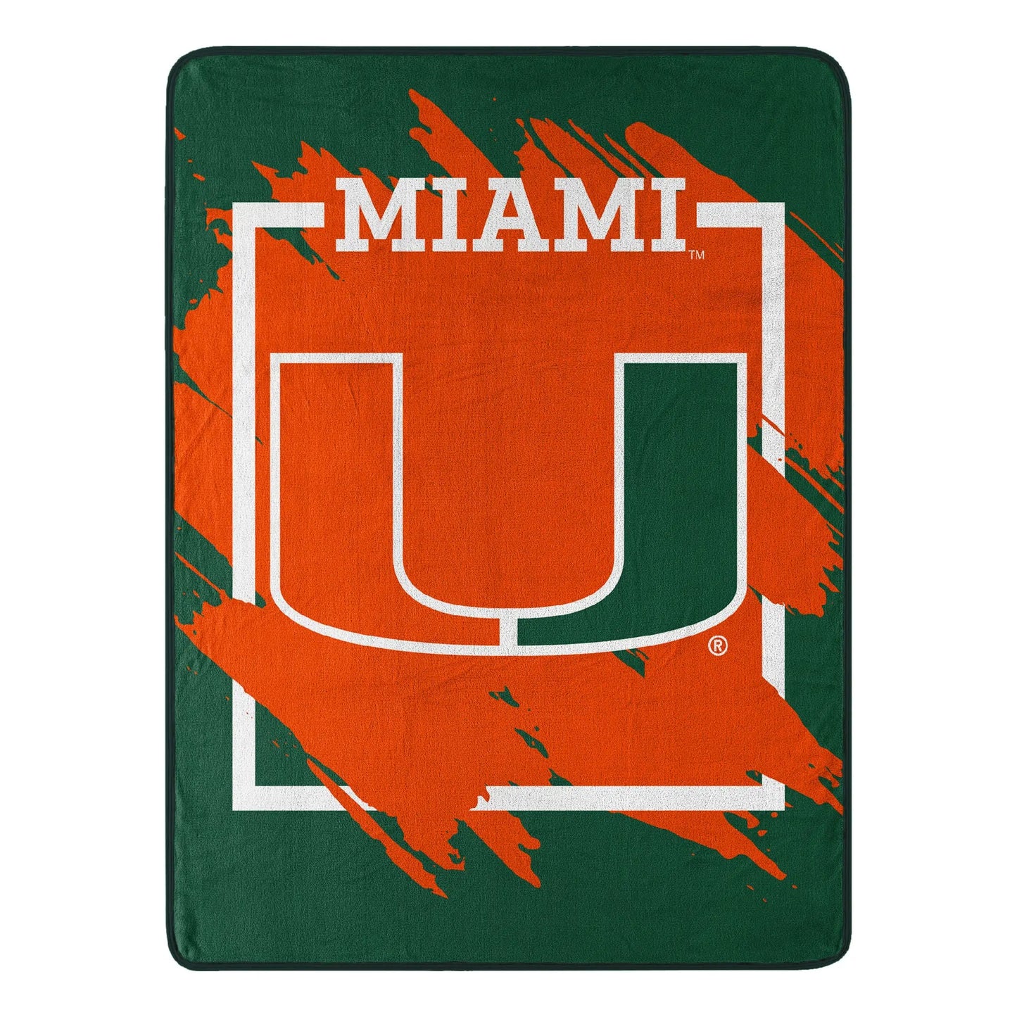 MIAMI OFFICIAL NCAA "Halftone" Micro Raschel Throw Blanket; 46" x 60" The Northwest Company